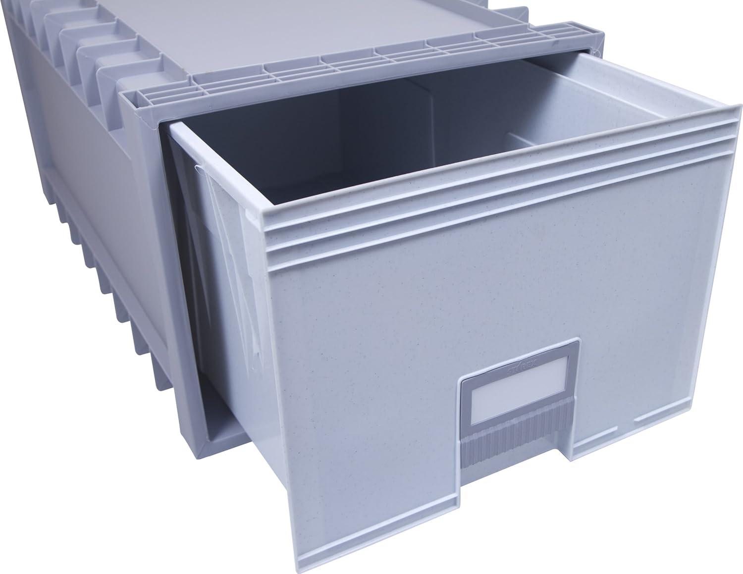 imageStorex 24Inch Archive Storage Box for Letter Size Hanging Files TwoTone Grey 61101U01C