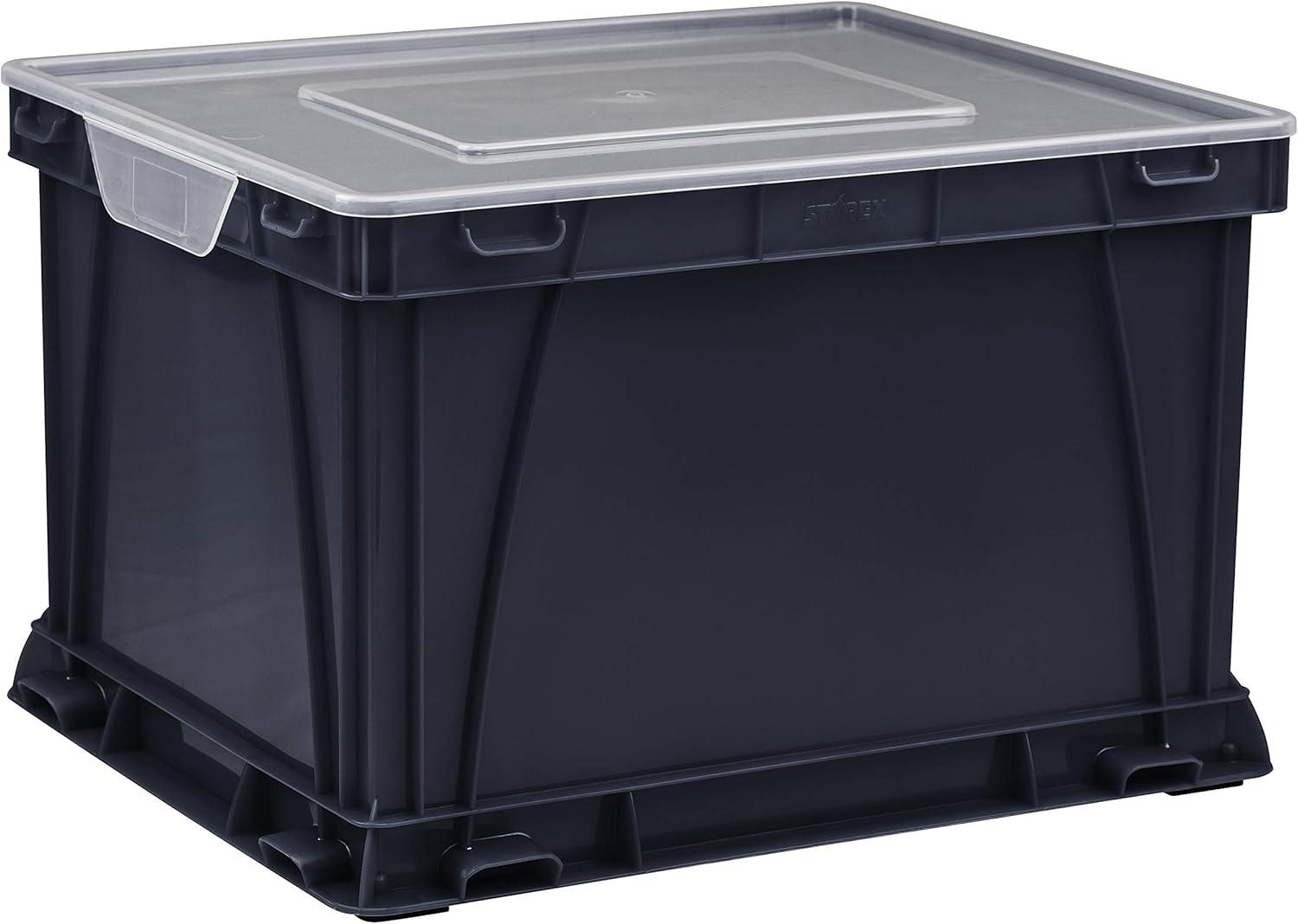 imageStorex Storage and Filing Cube 1725 x 1425 x 105 Inches BlackClear Case of 3 STX62005U03CBlackClear