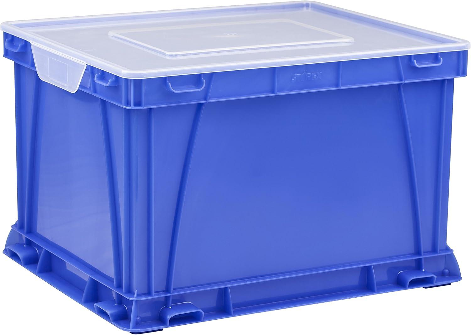 imageStorex Storage and Filing Cube 1725 x 1425 x 105 Inches BlackClear Case of 3 STX62005U03CBlueClear