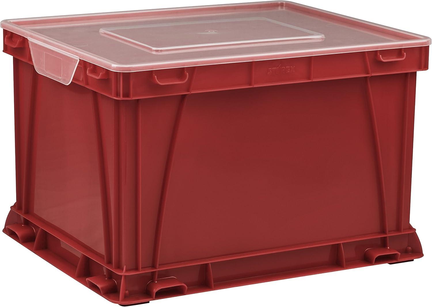 imageStorex Storage and Filing Cube 1725 x 1425 x 105 Inches BlackClear Case of 3 STX62005U03CRedClear