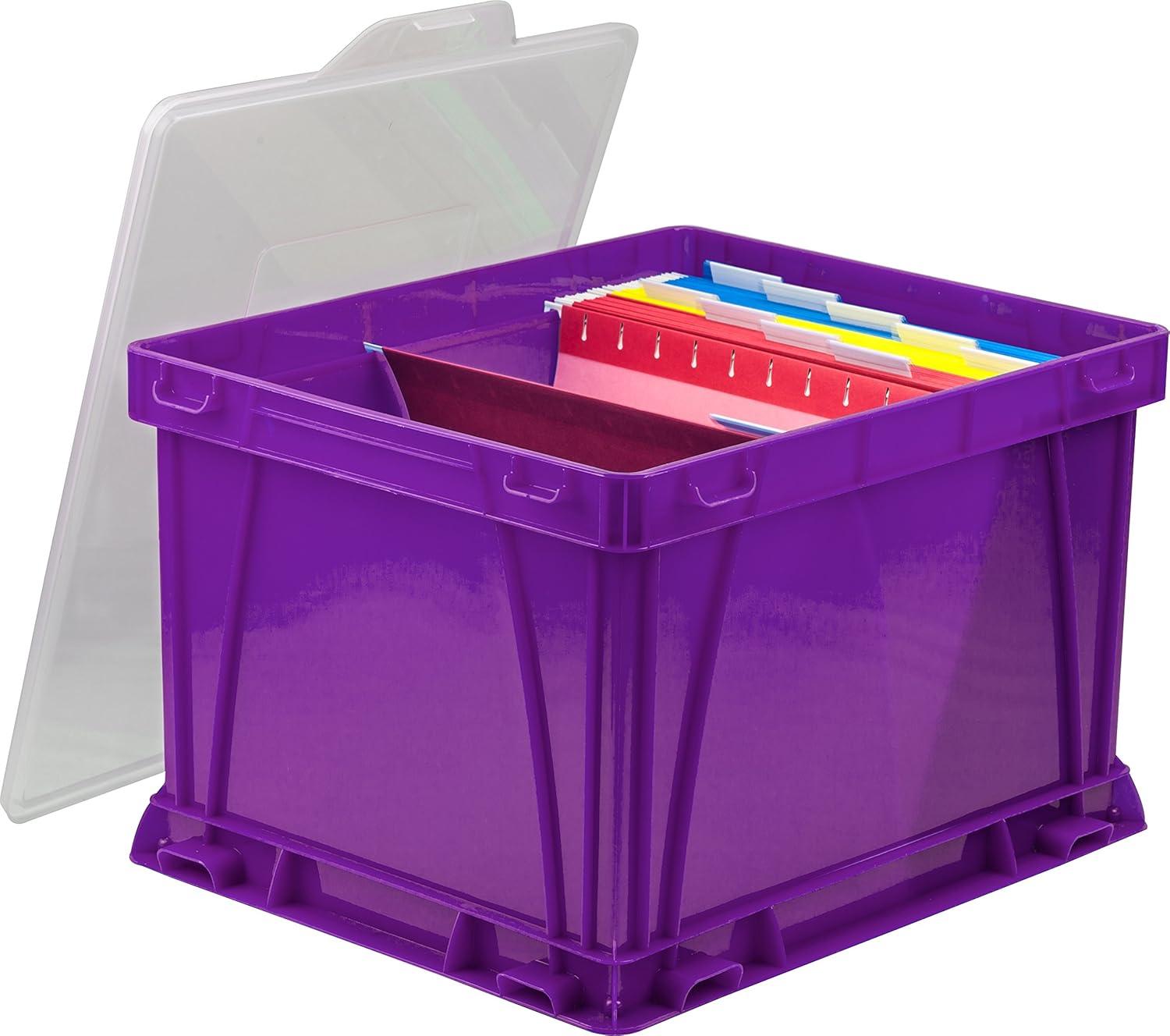 imageStorex Storage and Filing Cube 1725 x 1425 x 105 Inches BlackClear Case of 3 STX62005U03CVioletClear