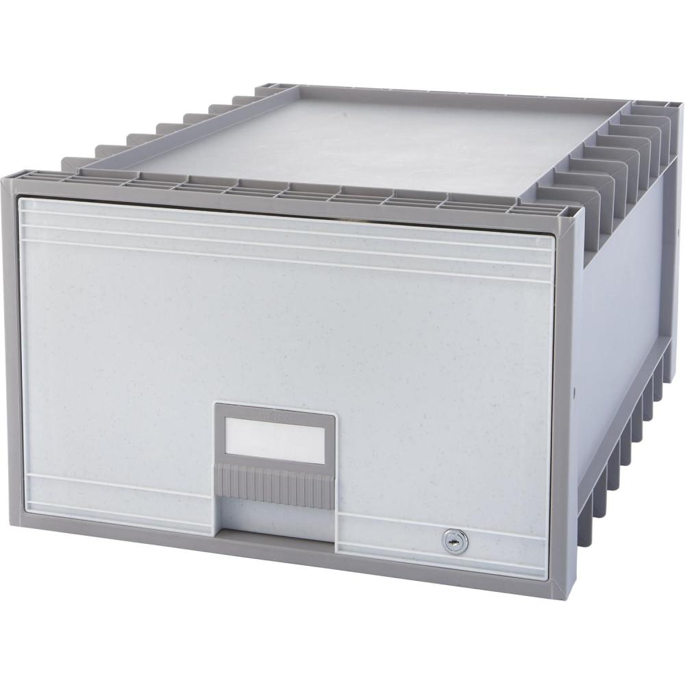 imageStorex 24Inch Archive Storage Box for Letter Size Hanging Files FrostedAqua 61103U01CGrayGranite
