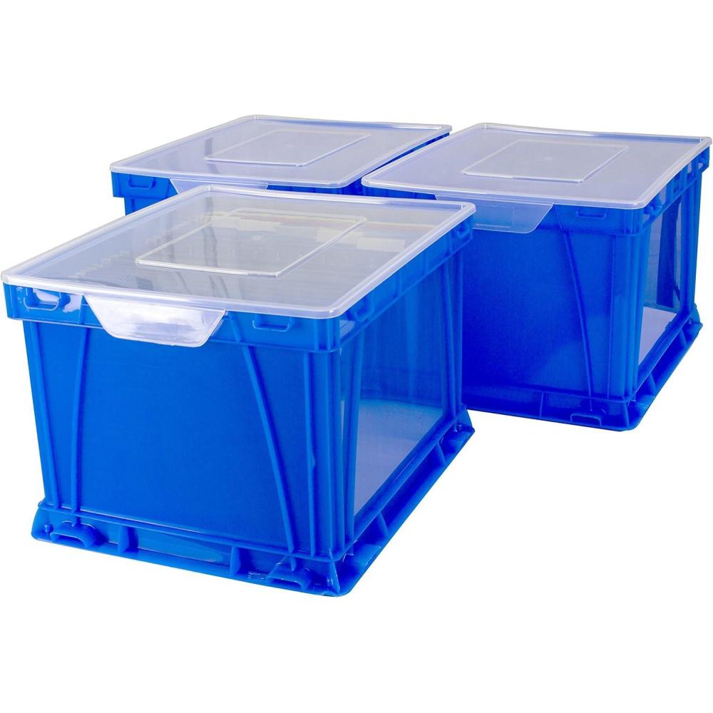 imageStorex Storage and Filing Cube 1725 x 1425 x 105 Inches BlackClear Case of 3 STX62005U03CBlueClear
