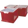imageStorex Storage and Filing Cube 1725 x 1425 x 105 Inches BlackClear Case of 3 STX62005U03CRedClear