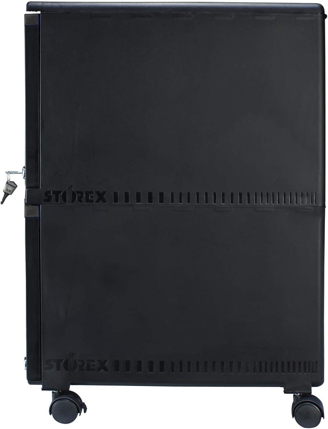 imageStorex 61312B01C TwoDrawer Mobile Filing Cabinet 1434w x 1814d x 26h Black