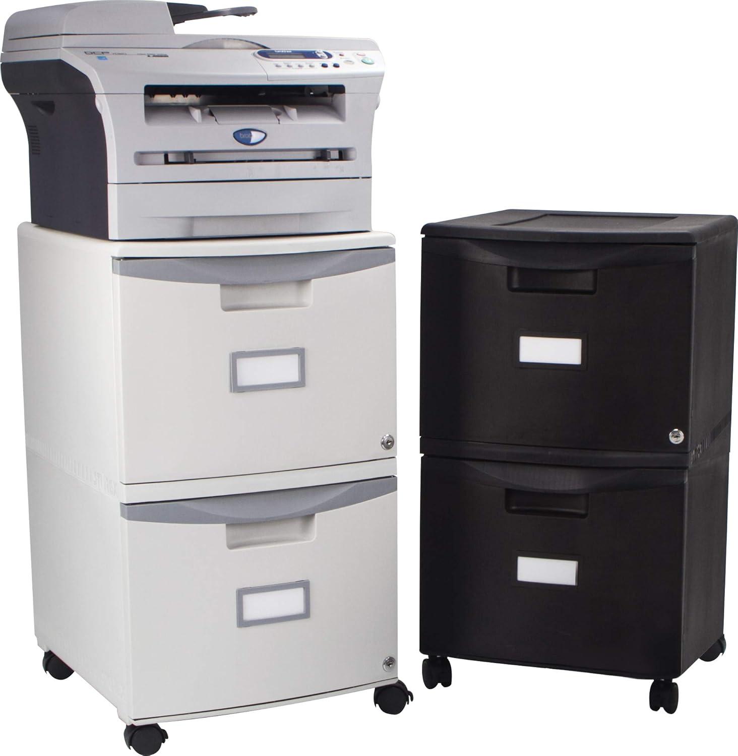 imageStorex 61312B01C TwoDrawer Mobile Filing Cabinet 1434w x 1814d x 26h Black
