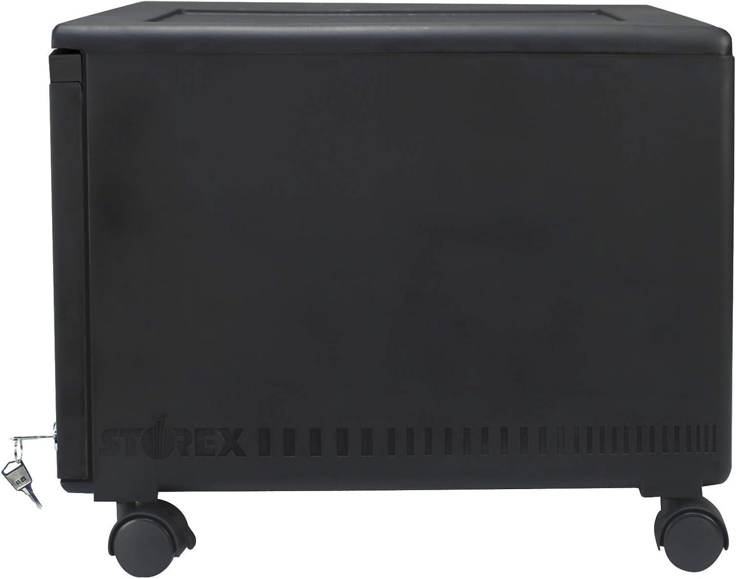 imageStorex Plastic 1Drawer Mobile File Cabinet LetterLegal Black 61265A01CBlack