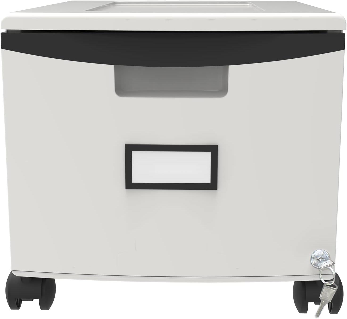 imageStorex Plastic 1Drawer Mobile File Cabinet LetterLegal Black 61265A01CGrayBlack