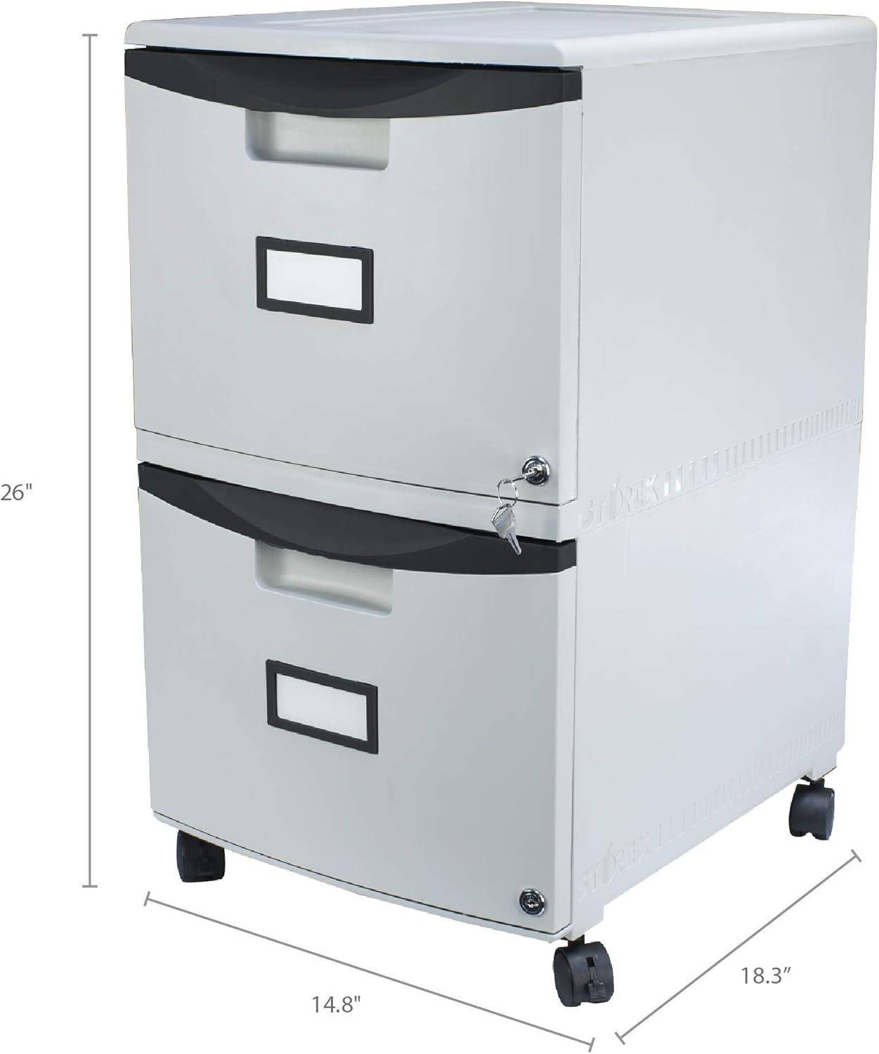 imageStorex Plastic 1Drawer Mobile File Cabinet LetterLegal Black 61265A01CGrayBlack