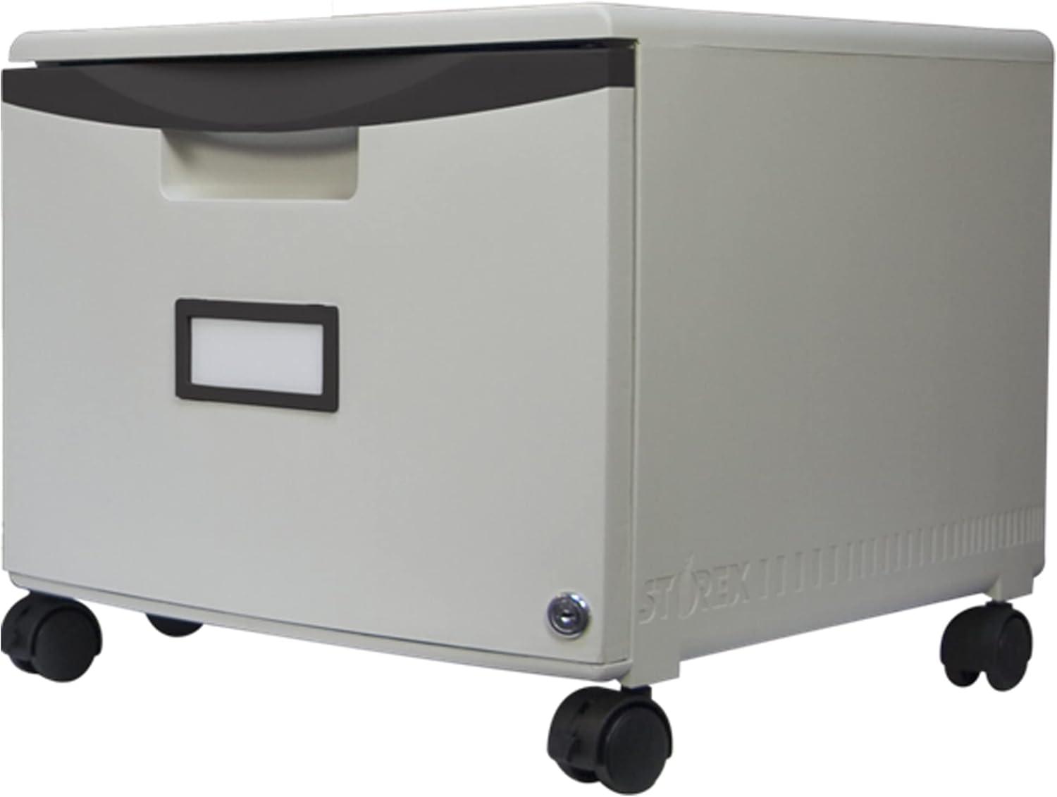 imageStorex Plastic 1Drawer Mobile File Cabinet LetterLegal Black 61265A01CGrayBlack