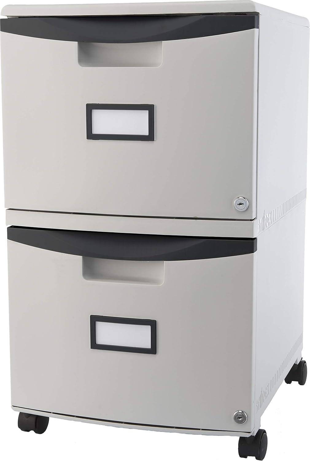 imageStorex Plastic 1Drawer Mobile File Cabinet LetterLegal Black 61265A01CGrayBlack