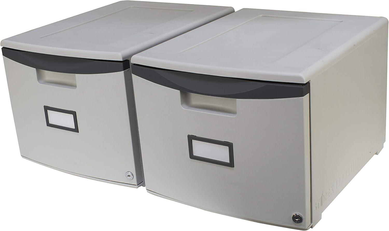 imageStorex Plastic 1Drawer Mobile File Cabinet LetterLegal Black 61265A01CGrayBlack