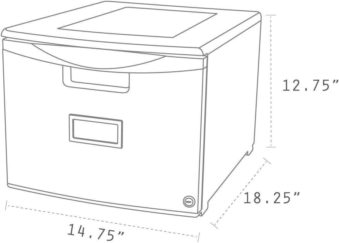 imageStorex Plastic 1Drawer Mobile File Cabinet LetterLegal Black 61265A01CGreyDark Grey