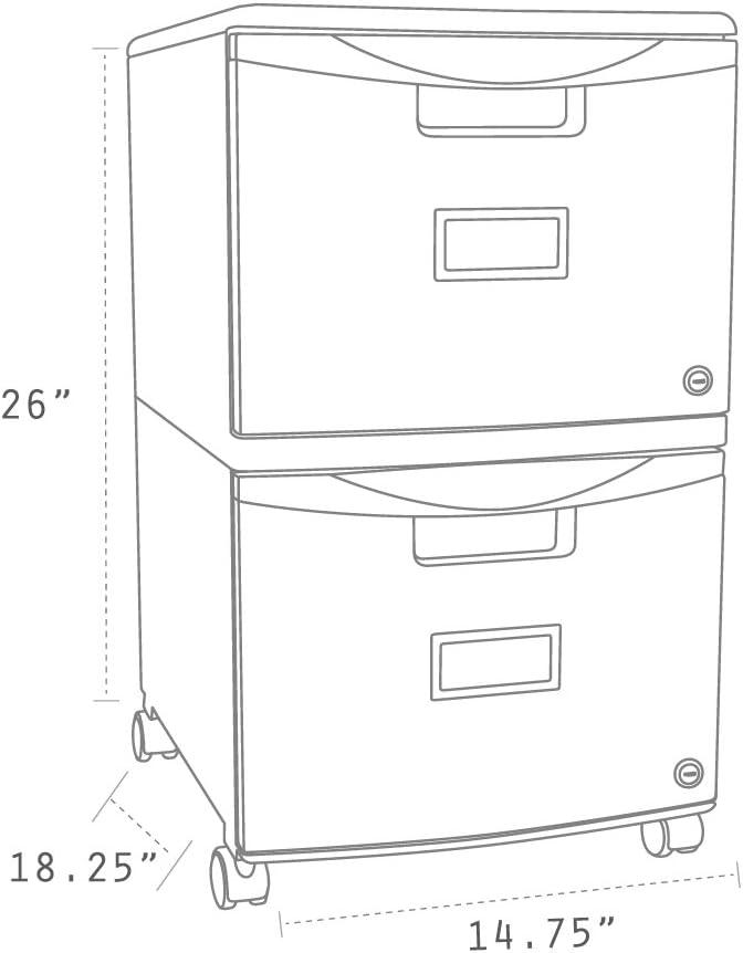 imageStorex Plastic 1Drawer Mobile File Cabinet LetterLegal Black 61265A01CWhite