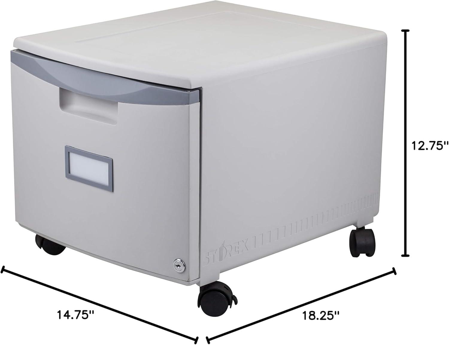 imageStorex Plastic OneDrawer File Cabinet Locking Document Organizer for Home and Office Black 2Pack 61265B02CGreyDark Grey