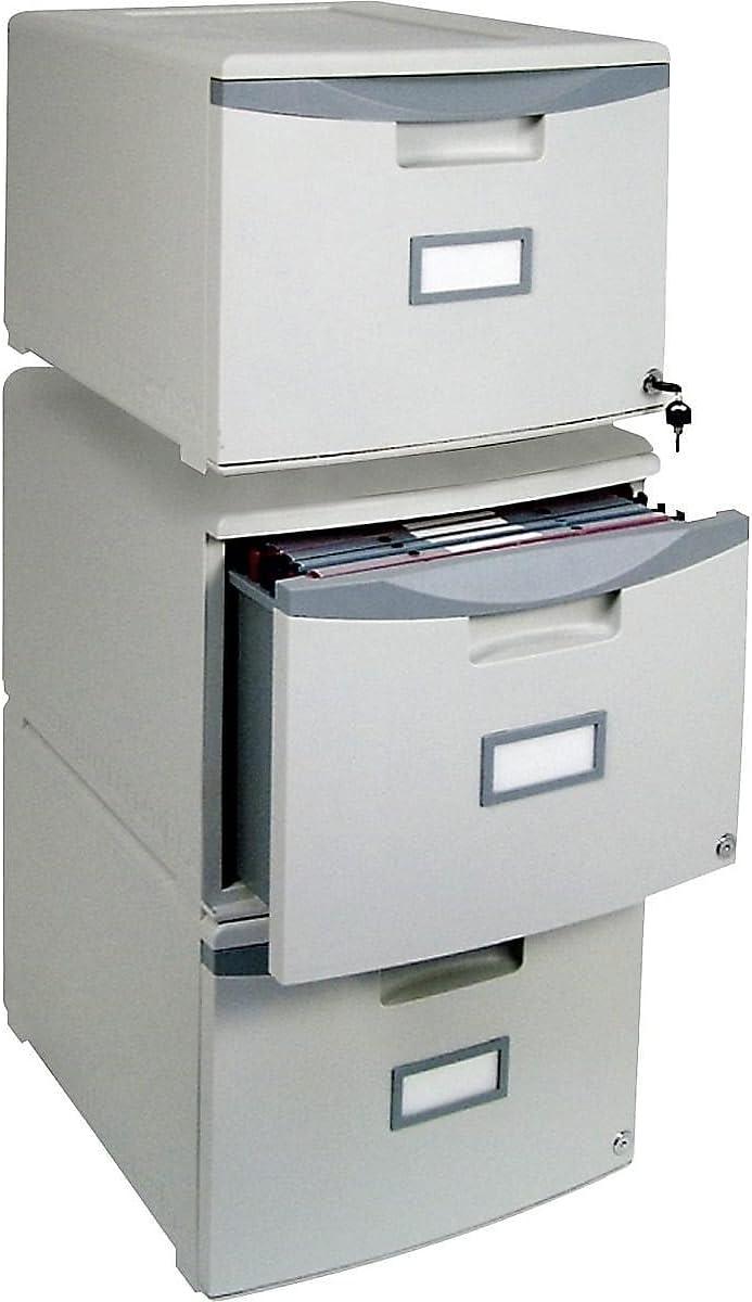 imageStorex Plastic OneDrawer File Cabinet Locking Document Organizer for Home and Office Gray 1Pack 61251B01CGreyDark Grey