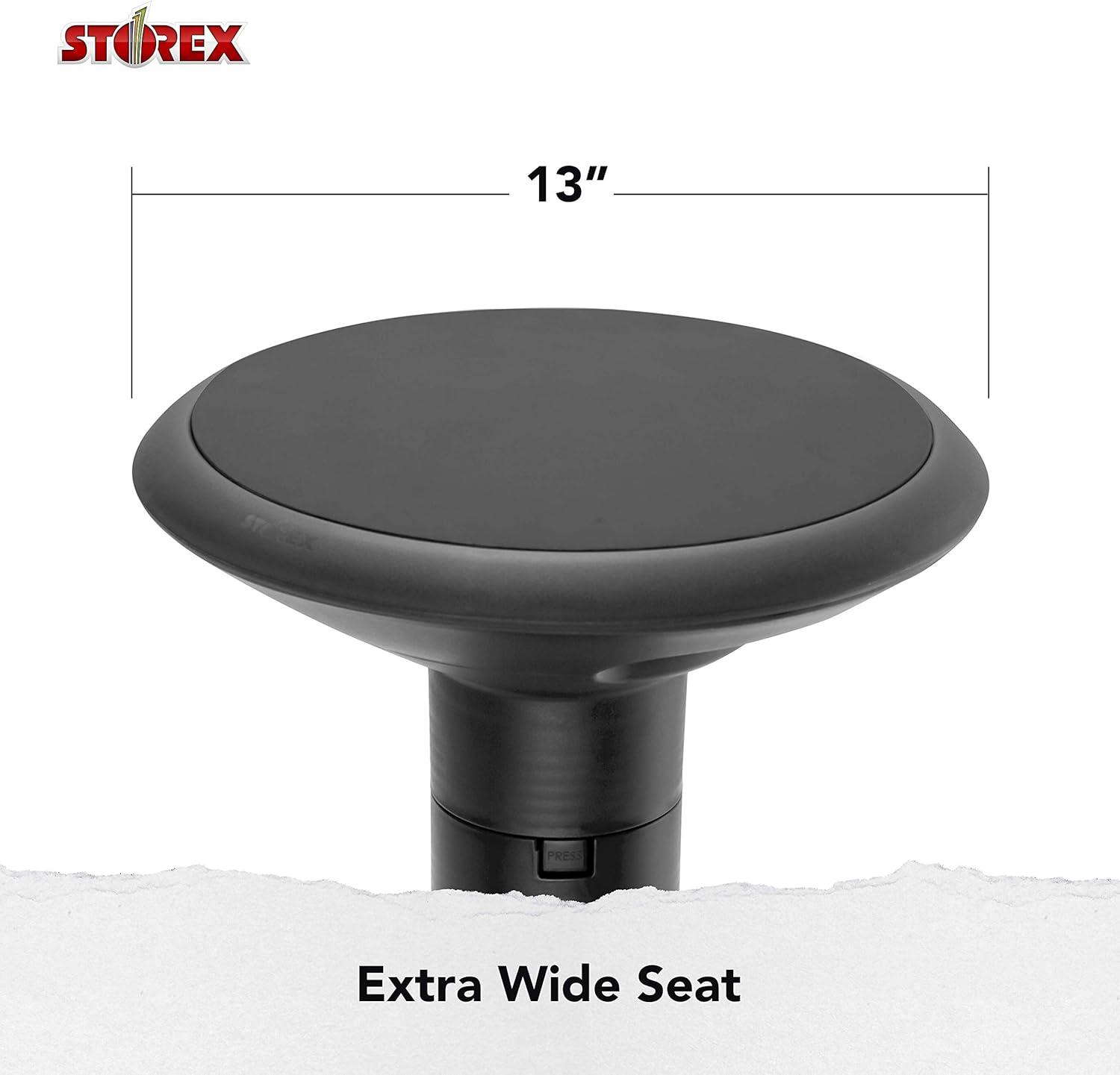 imageStorex Wiggle Stool Active Flexible Seating for Classroom and Home Study Adjustable 1218 Inch Height Black 00300U01CBlack
