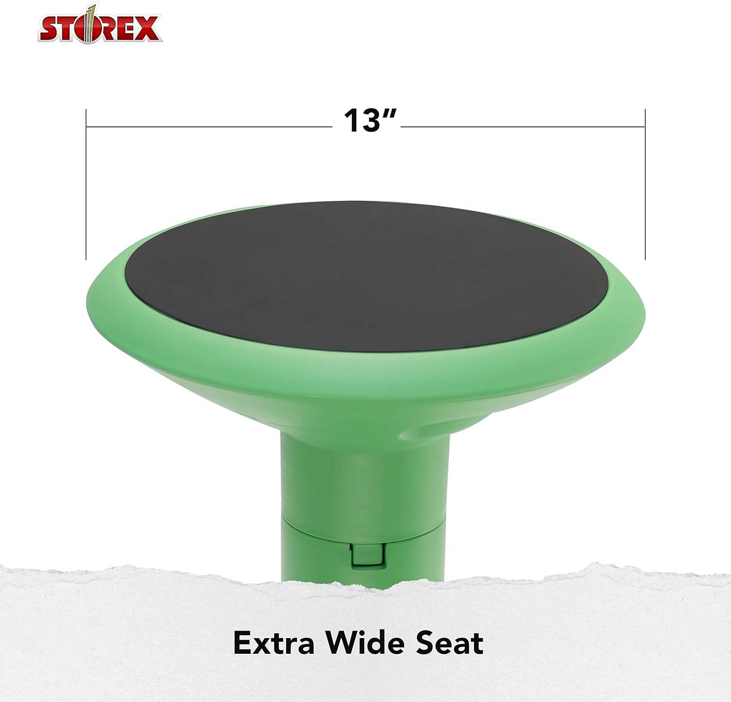 imageStorex Wiggle Stool Active Flexible Seating for Classroom and Home Study Adjustable 1218 Inch Height Black 00300U01CGreen