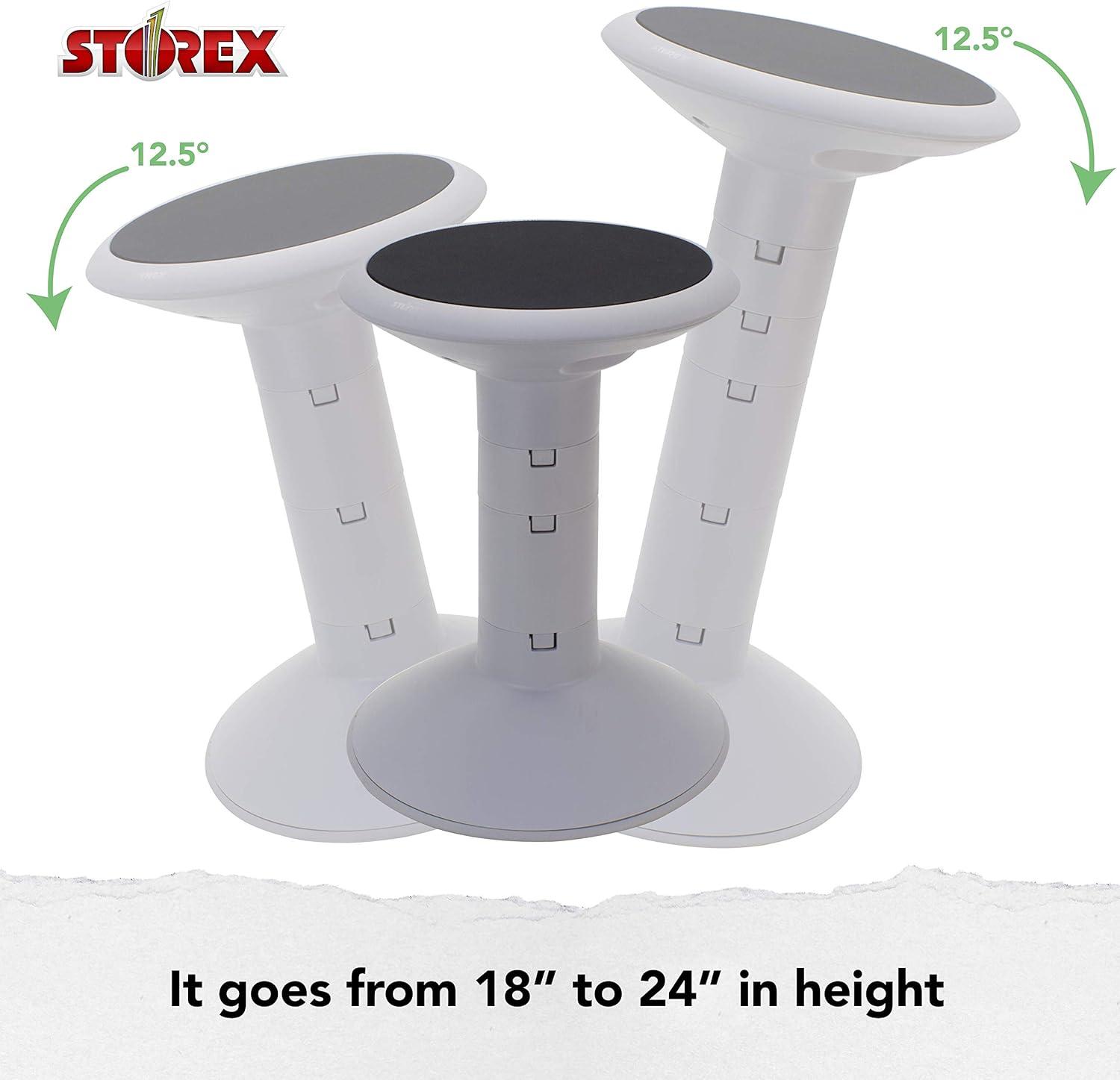 imageStorex Wiggle Stool Active Flexible Seating for Classroom and Home Study Adjustable 1218 Inch Height Black 00300U01CGrey