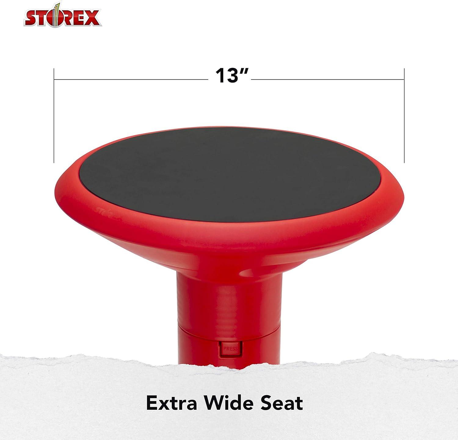 imageStorex Wiggle Stool Active Flexible Seating for Classroom and Home Study Adjustable 1218 Inch Height Black 00300U01CRed