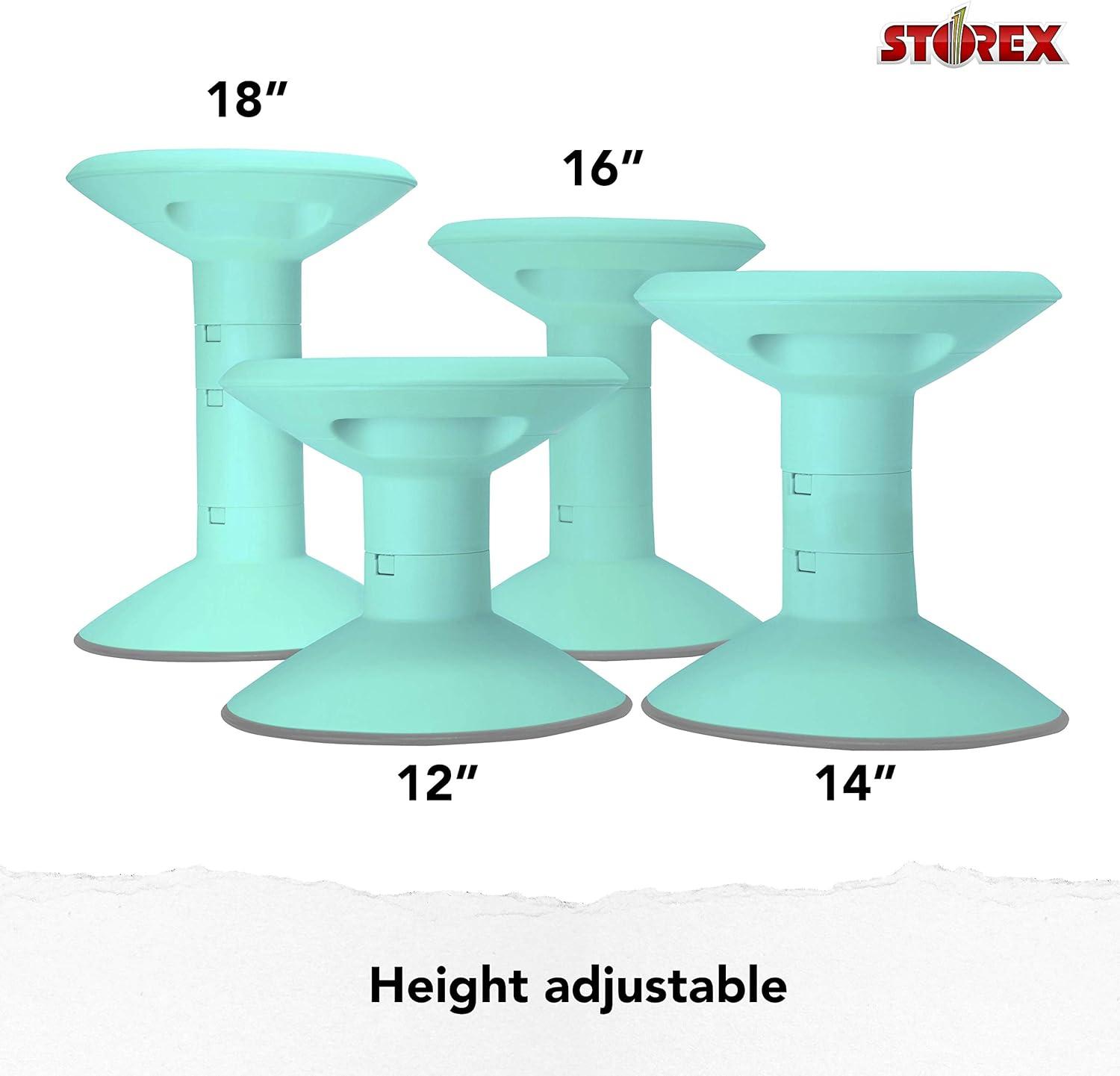 imageStorex Wiggle Stool Active Flexible Seating for Classroom and Home Study Adjustable 1218 Inch Height Black 00300U01CTeal