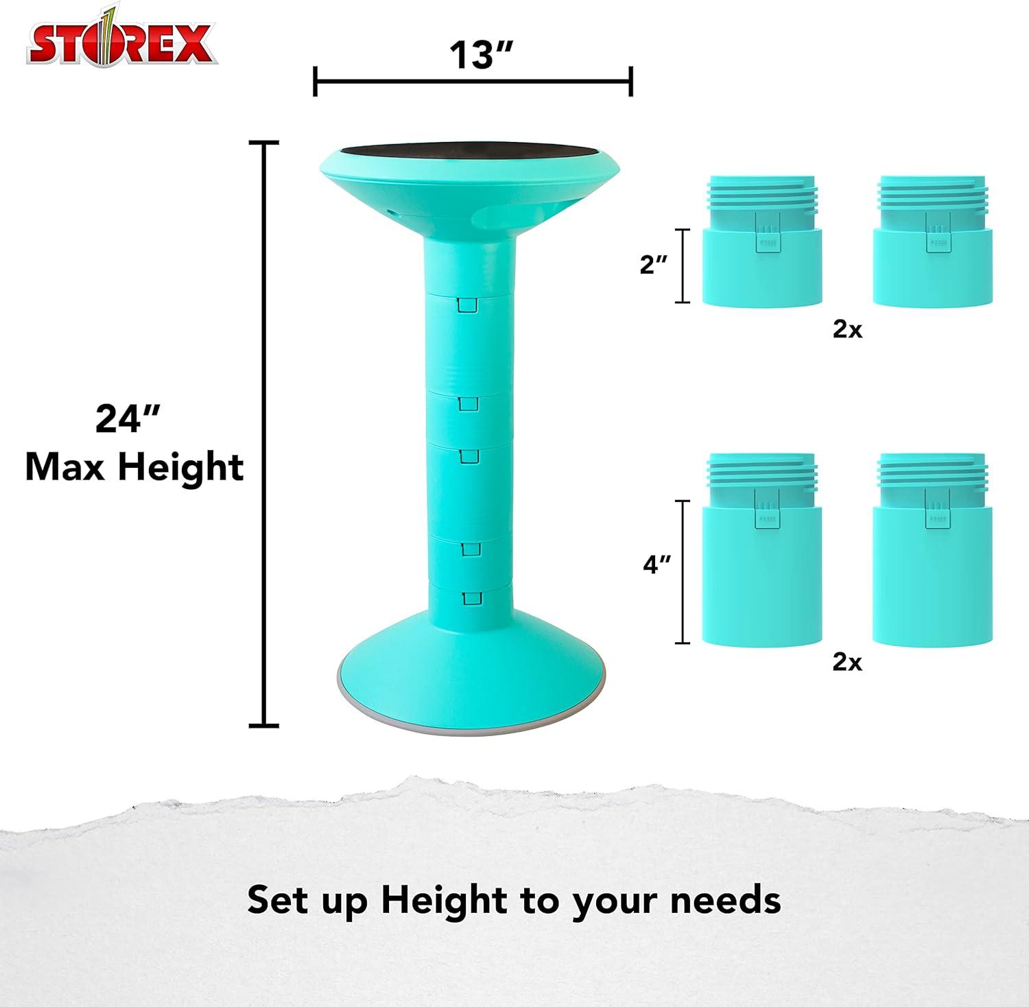 imageStorex Wiggle Stool Active Flexible Seating for Classroom and Home Study Adjustable 1218 Inch Height Black 00300U01CTeal