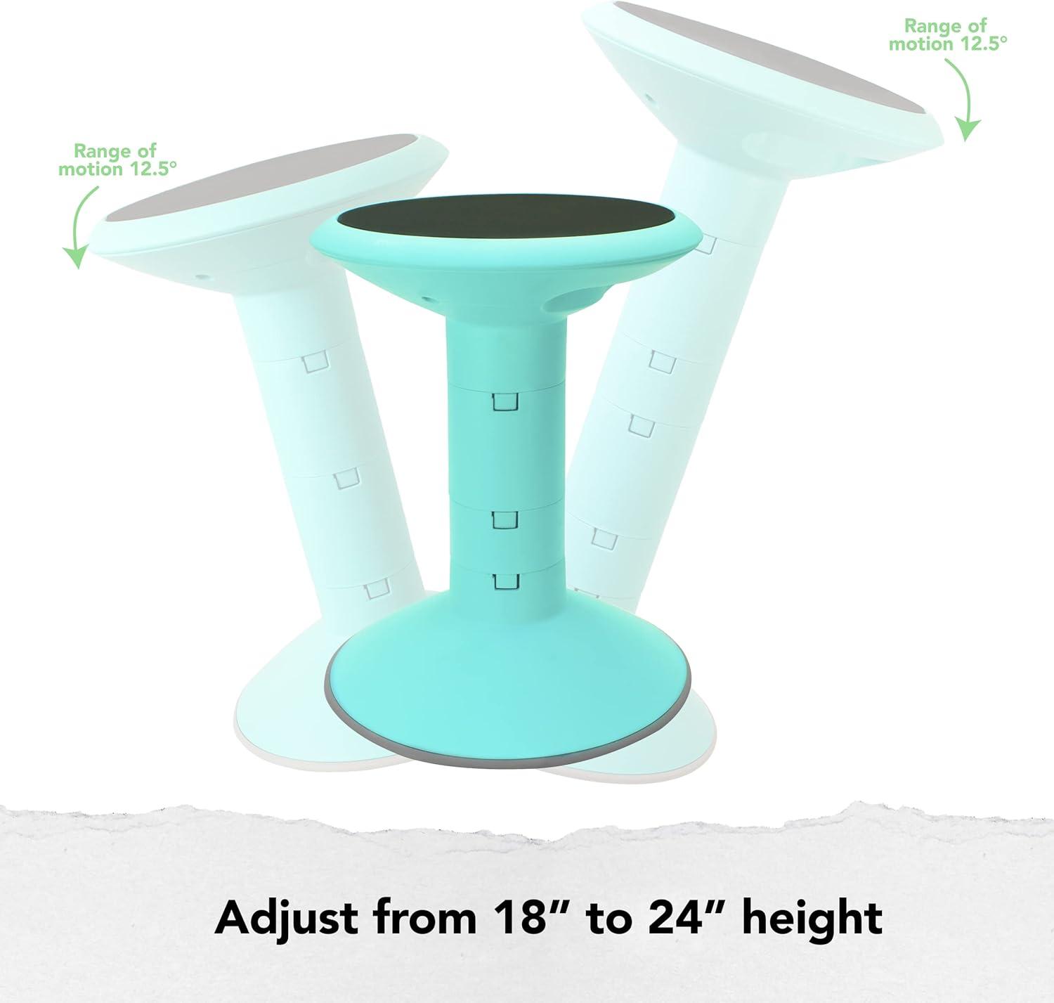 imageStorex Wiggle Stool Active Flexible Seating for Classroom and Home Study Adjustable 1218 Inch Height Black 00300U01CTeal