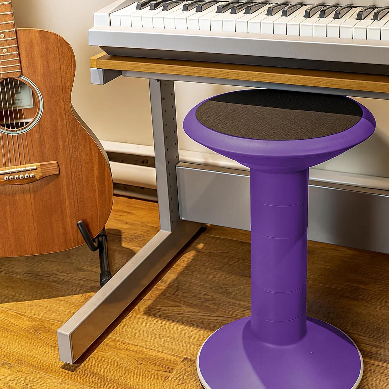 imageStorex Wiggle Stool Active Flexible Seating for Classroom and Home Study Adjustable 1218 Inch Height Black 00300U01CViolet