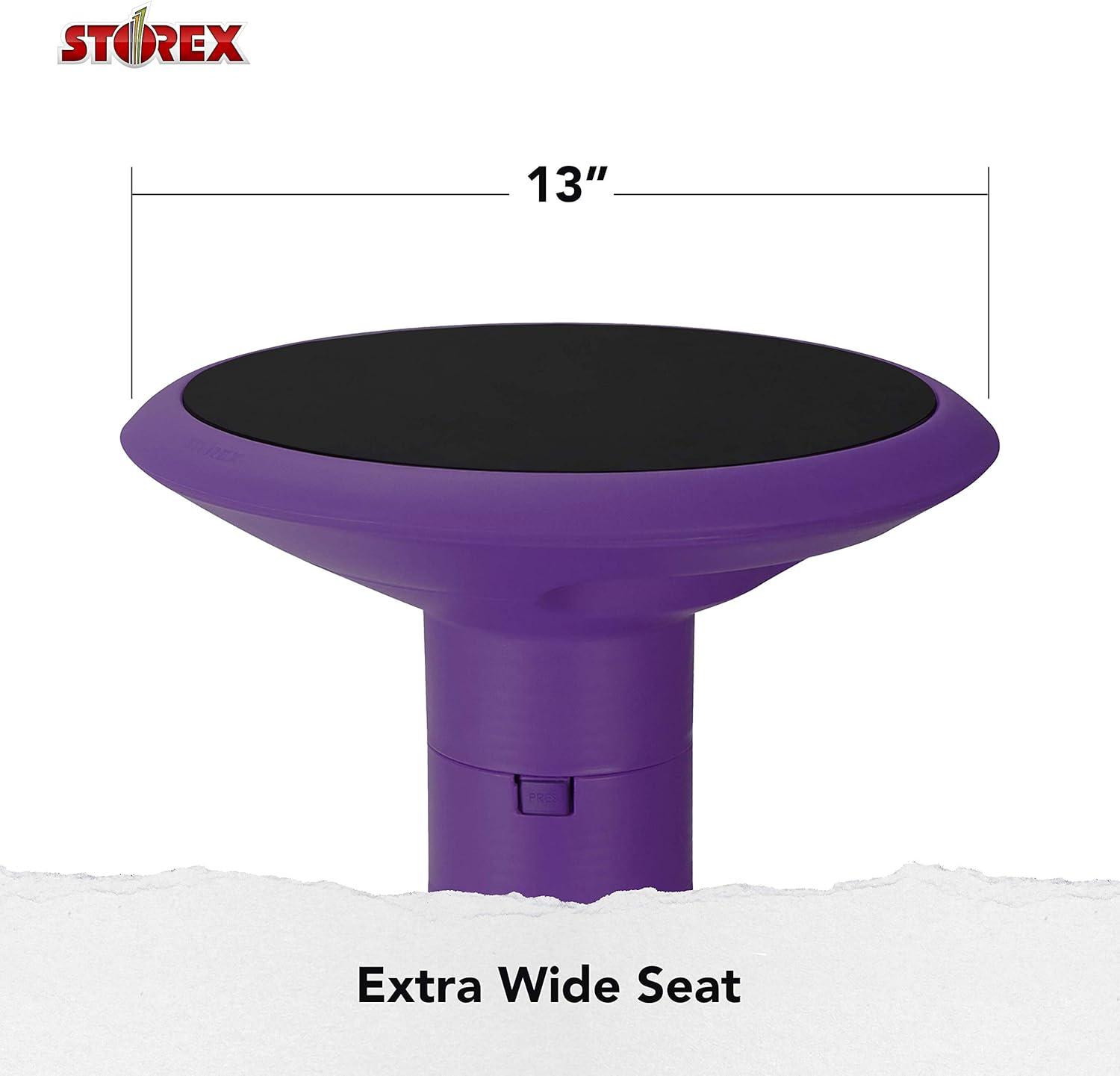 imageStorex Wiggle Stool Active Flexible Seating for Classroom and Home Study Adjustable 1218 Inch Height Black 00300U01CViolet