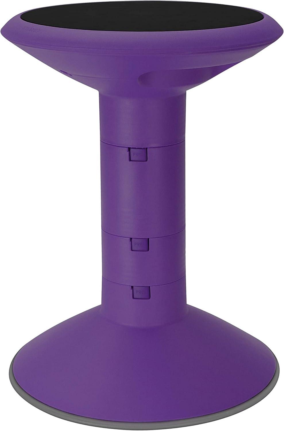 imageStorex Wiggle Stool Active Flexible Seating for Classroom and Home Study Adjustable 1218 Inch Height Black 00300U01CViolet
