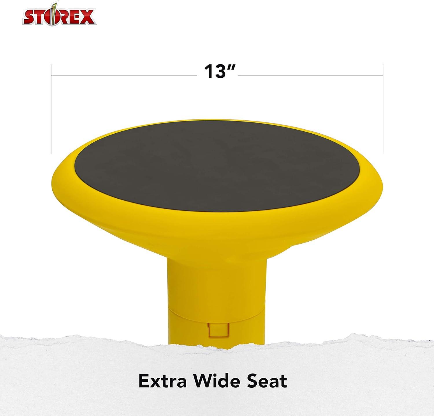 imageStorex Wiggle Stool Active Flexible Seating for Classroom and Home Study Adjustable 1218 Inch Height Black 00300U01CYellow