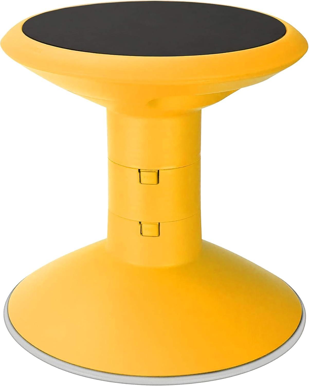 imageStorex Wiggle Stool Active Flexible Seating for Classroom and Home Study Adjustable 1218 Inch Height Black 00300U01CYellow