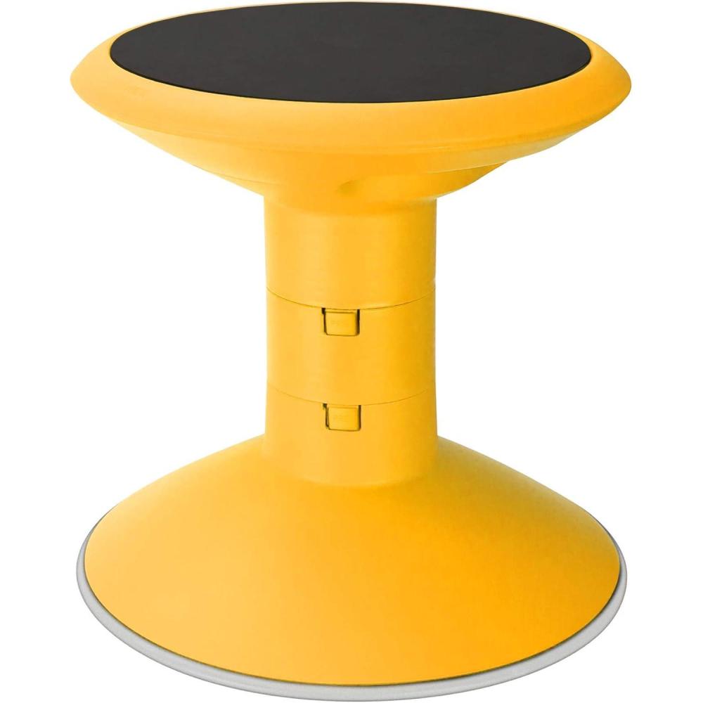 imageStorex Wiggle Stool Active Flexible Seating for Classroom and Home Study Adjustable 1218 Inch Height Black 00300U01CYellow