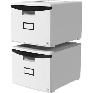 Storex Plastic 1-Drawer Mobile File Cabinet, Letter/Legal, Black (61265A01C)(Gray/Black)