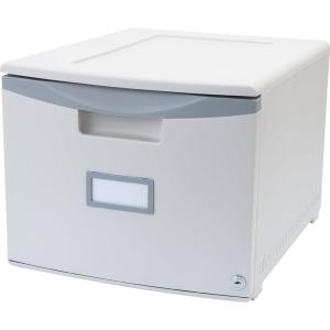 Storex Plastic 1-Drawer Mobile File Cabinet, Letter/Legal, Black (61265A01C)(Grey/Dark Grey)