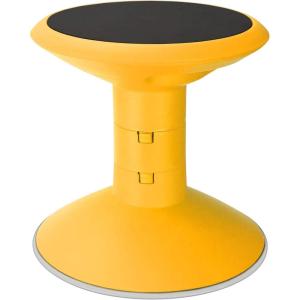 Storex Wiggle Stool – Active Flexible Seating for Classroom and Home Study, Adjustable 12-18 Inch Height, Black (00300U01C)(Yellow)