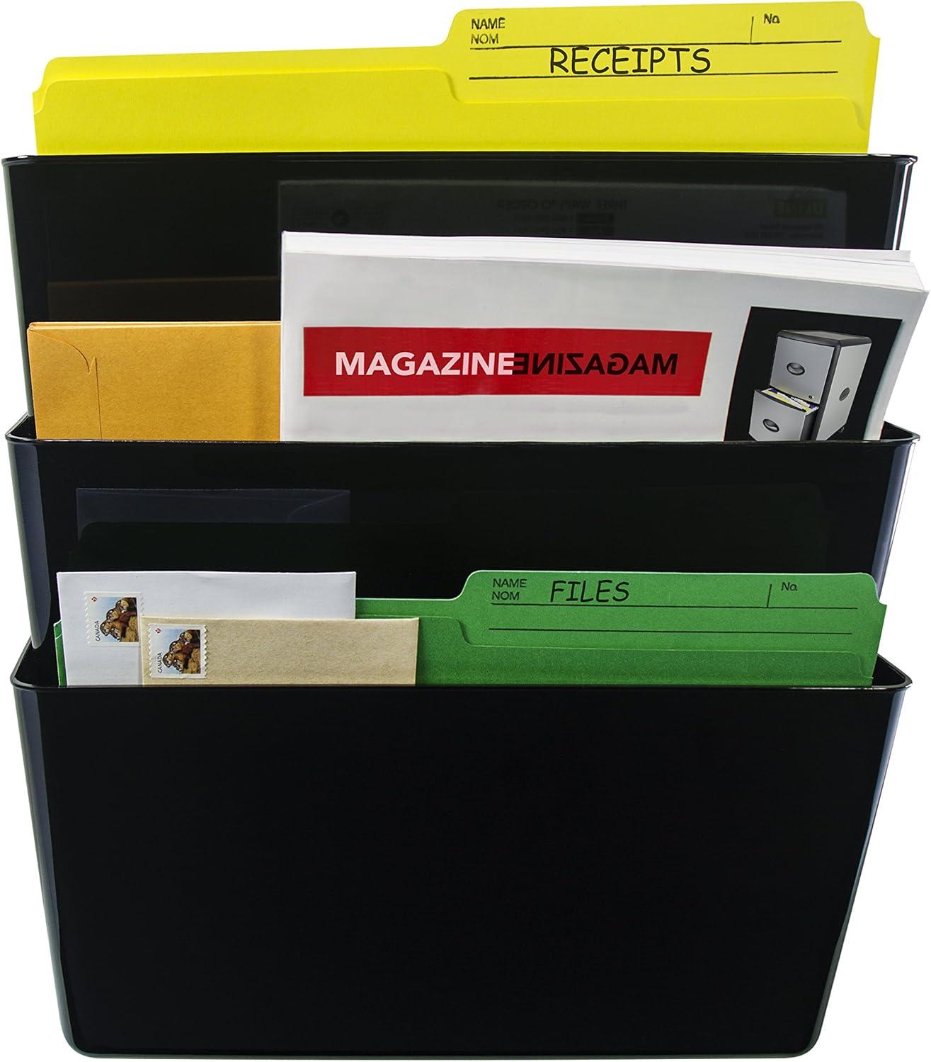imageStorex Legal Sized Wall Files 2Pack Smoke Case of 6 STX70215B06CUnbreakable Black