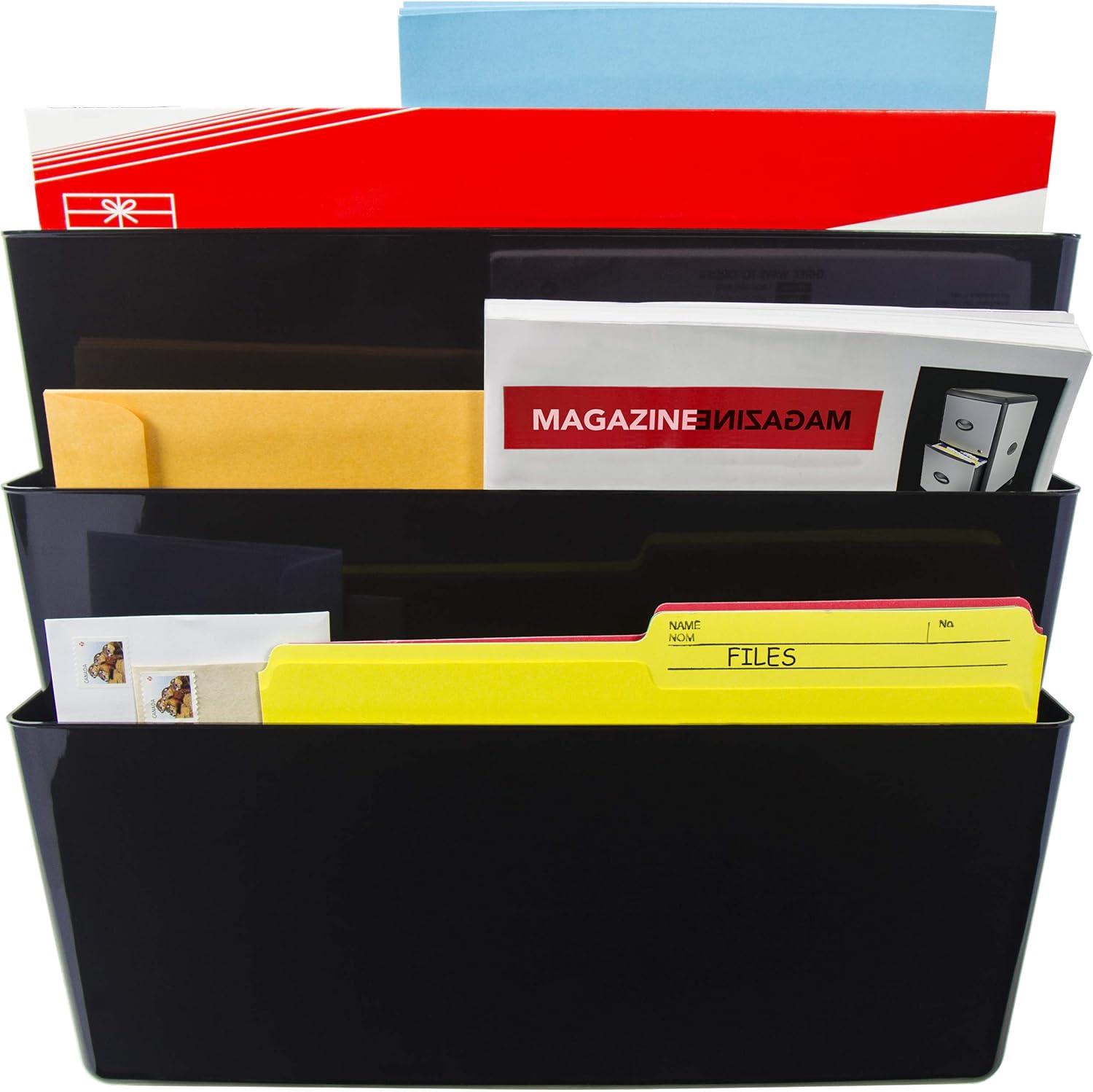 imageStorex Legal Sized Wall Files 2Pack Smoke Case of 6 STX70215B06CUnbreakable Black