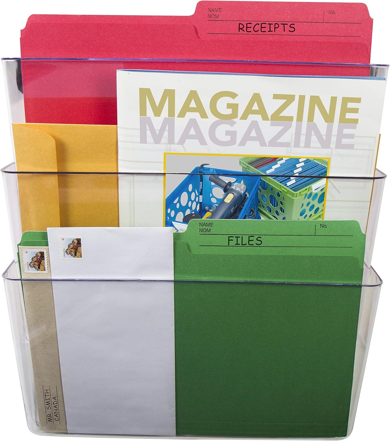 imageStorex Legal Sized Wall Files 2Pack Smoke Case of 6 STX70215B06CUnbreakable Clear