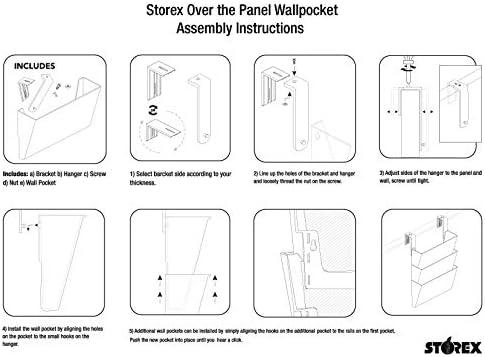 imageStorex Legal Sized Wall Files 3 Pack Set with Partition Hangers Black Case of 6 Sets STX70316B06C STX70316B06CLegal