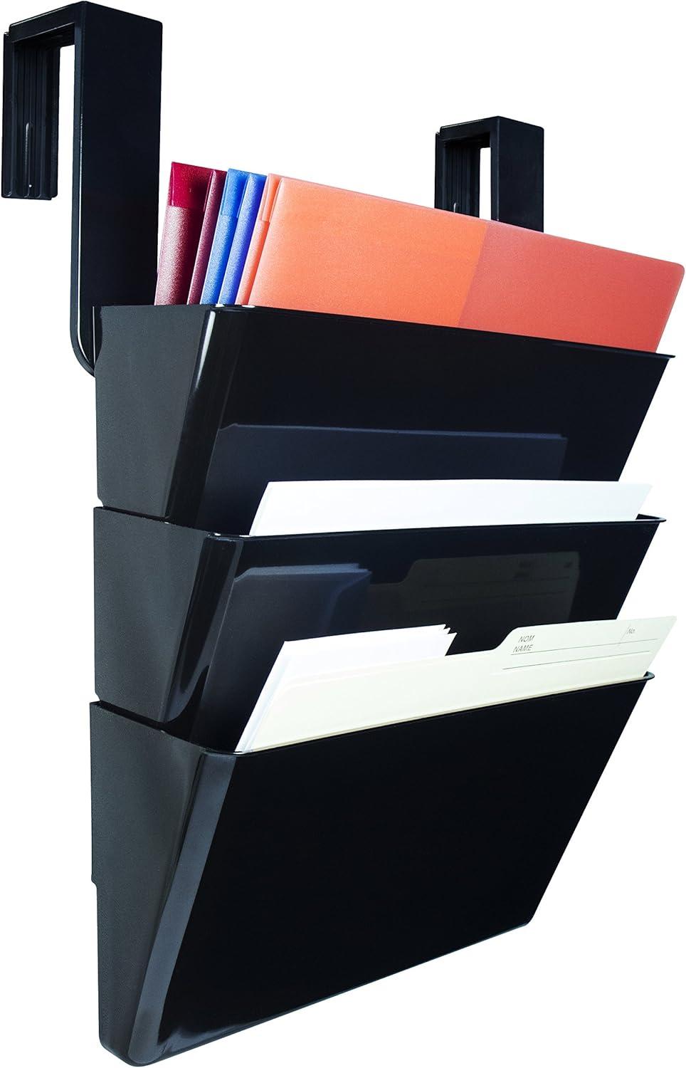 imageStorex Legal Sized Wall Files 3 Pack Set with Partition Hangers Black Case of 6 Sets STX70316B06C STX70316B06CLetter
