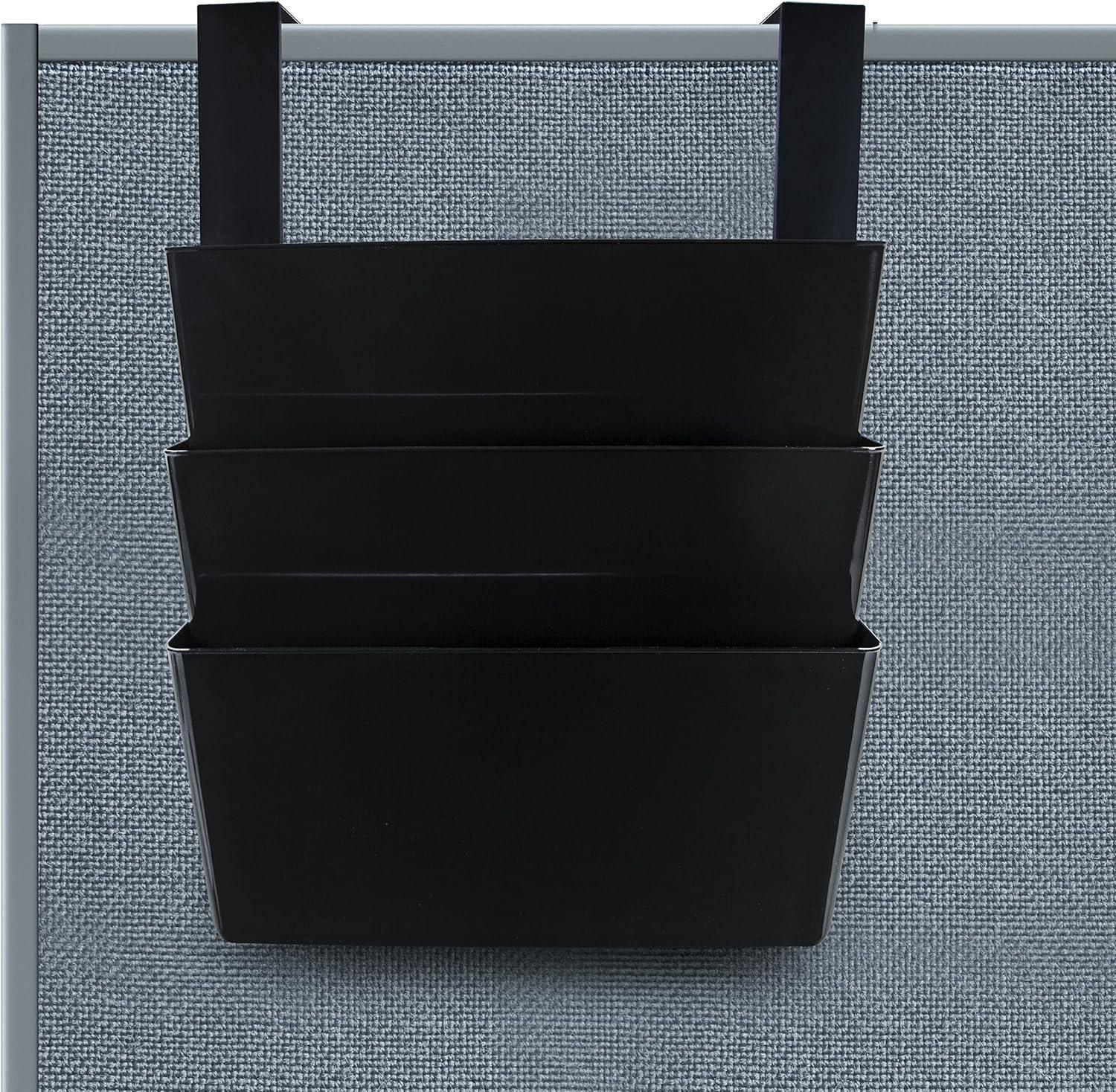 imageStorex Letter Sized Wall Files 3 Pack Set with Partition Hangers Black STX70315U01C