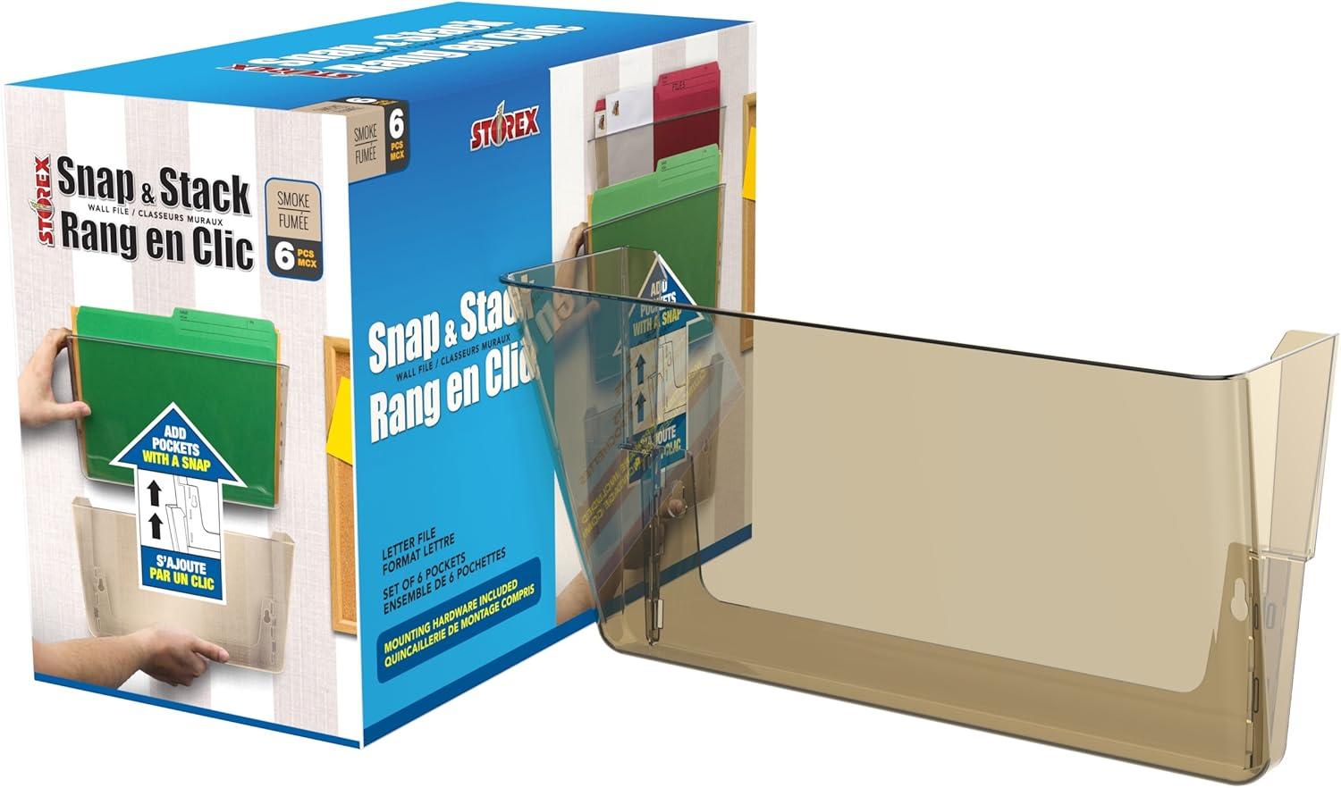 imageStorex Letter Sized Wall Files 6Pack Smoke Case of 4 STX70218B04C