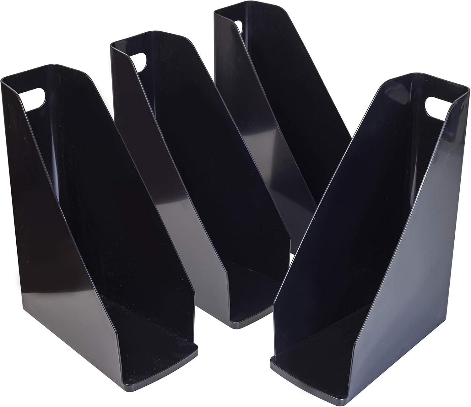 imageStorex Modern Gloss Spinning Organizer 62 x 4 x 62 Inches Black Case of 4 00152E04CMagazine File