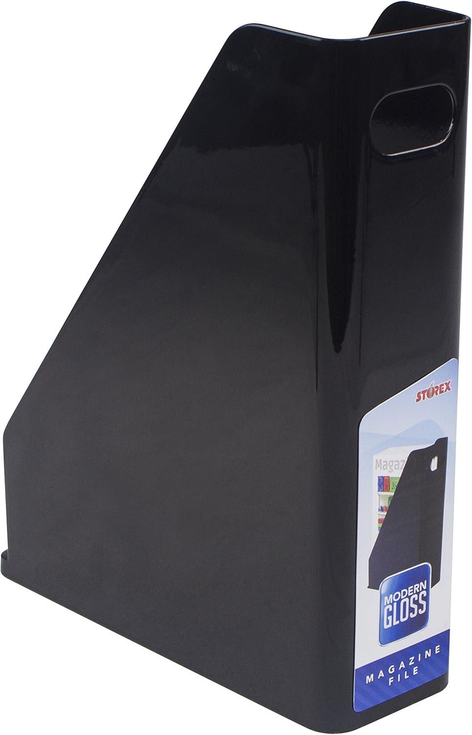 imageStorex Modern Gloss Spinning Organizer 62 x 4 x 62 Inches Black Case of 4 00152E04CMagazine File