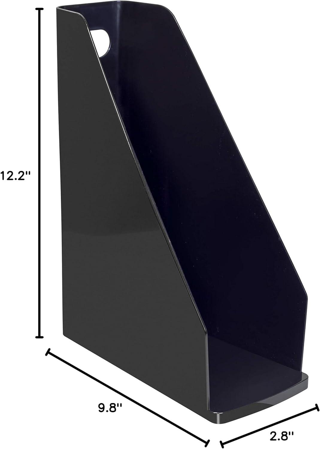 imageStorex Modern Gloss Spinning Organizer 62 x 4 x 62 Inches Black Case of 4 00152E04CMagazine File