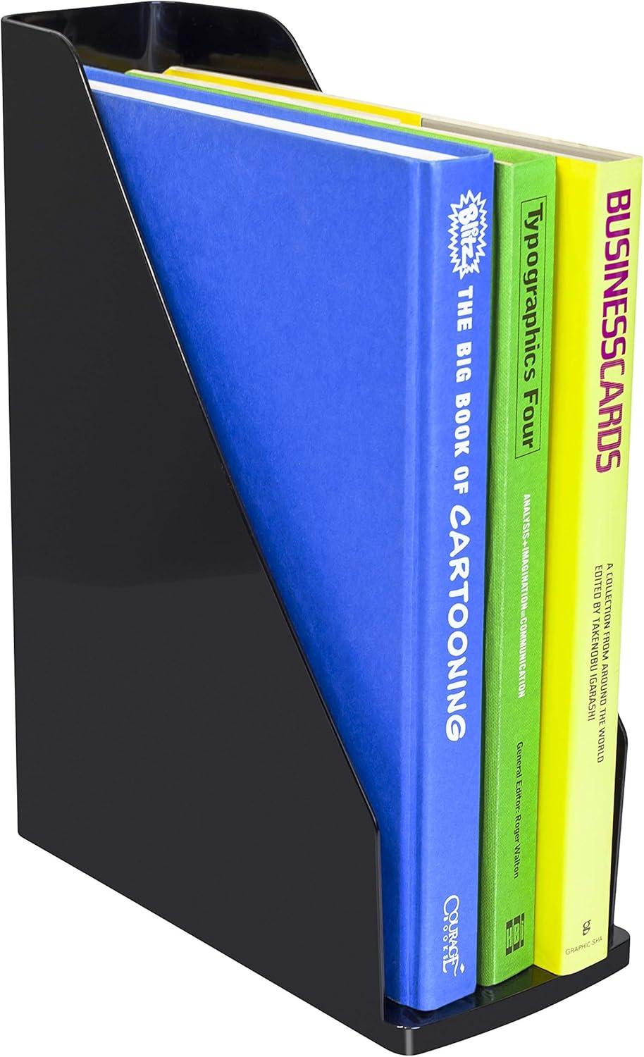 imageStorex Modern Gloss Spinning Organizer 62 x 4 x 62 Inches Black Case of 4 00152E04CMagazine File