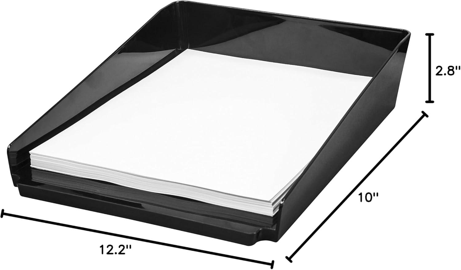 imageStorex Modern Gloss Vertical Sorter 8 x 5 x 6 Inches Black 4Pack 00146E04CBlack