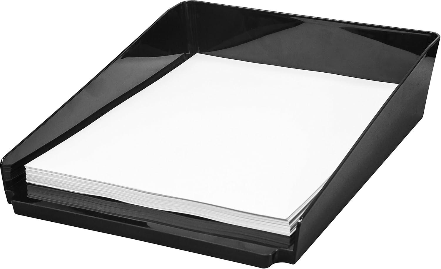 imageStorex Modern Gloss Vertical Sorter 8 x 5 x 6 Inches Black 4Pack 00146E04CBlack