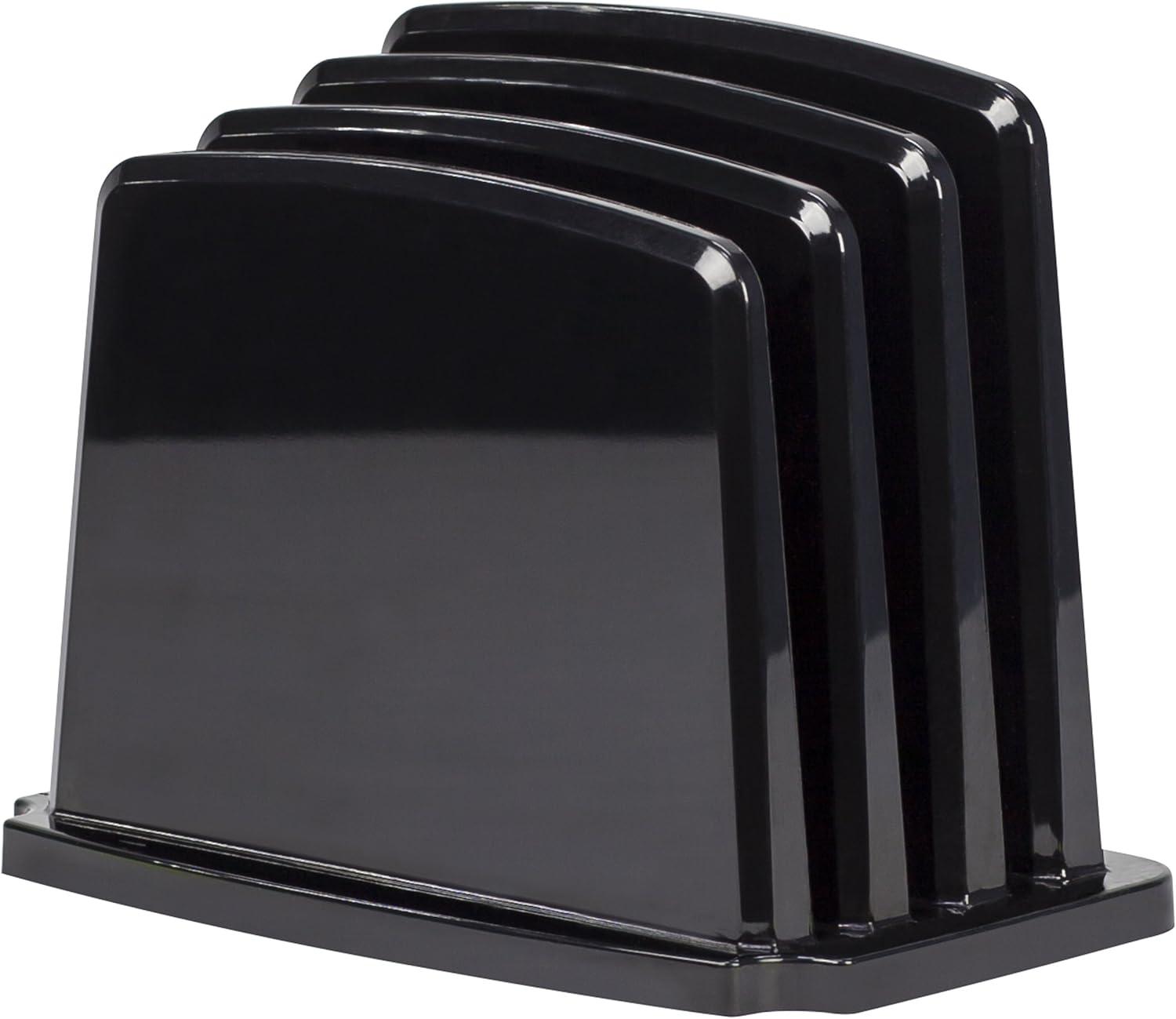 imageStorex Modern Gloss Vertical Sorter 8 x 5 x 6 Inches Black 4Pack 00146E04CBlack